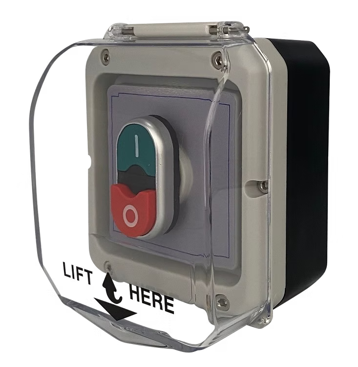 Button Guard+, Ind ON / OFF Button, Illuminated, Latching, 1 x N.O. & 1 x N.C. Contact