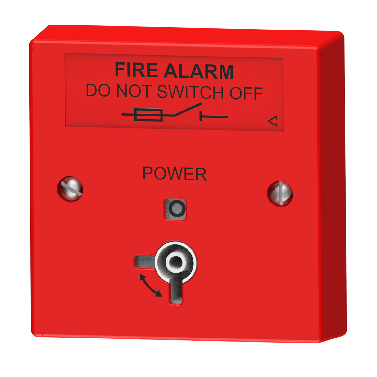 Fire Alarm Mains Isolator Keyswitch, White, Surface (includes Back Box)
