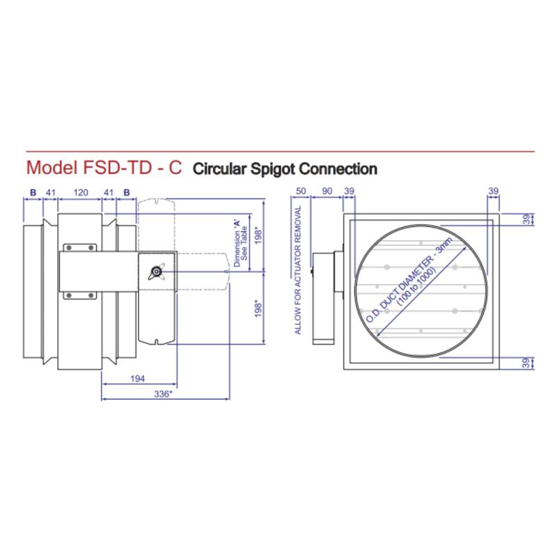 FSD-TD Series - Type C, Galvanised Steel Blades, Easy Fix Angle Frame (AF)