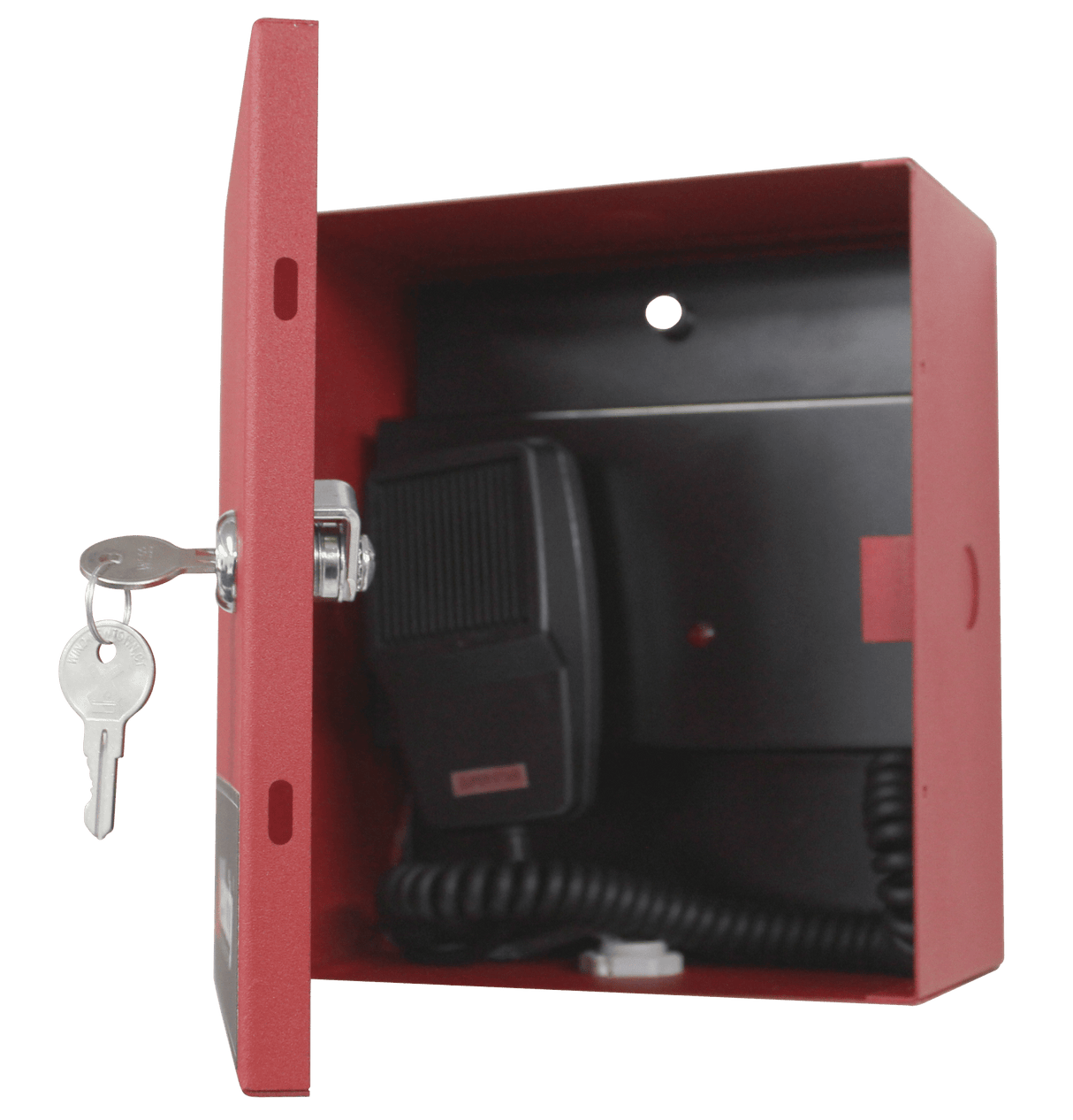 Remote Microphone - Supervised remote microphone in a surface mount enclosure with key lock