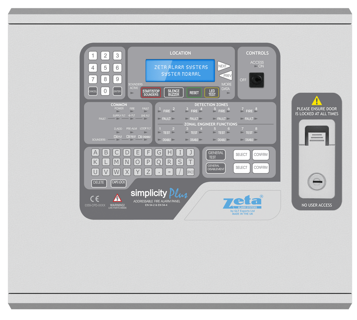 Simplicity Plus 126 (1 Loop, 126 Devices) Addressable Panel (Metal Enclosure)