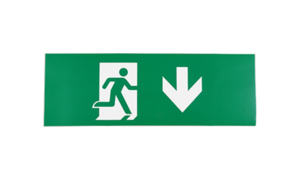 DARNALL Self Adhesive Deluxe Exit Legend Kit, BS EN ISO7010 Format