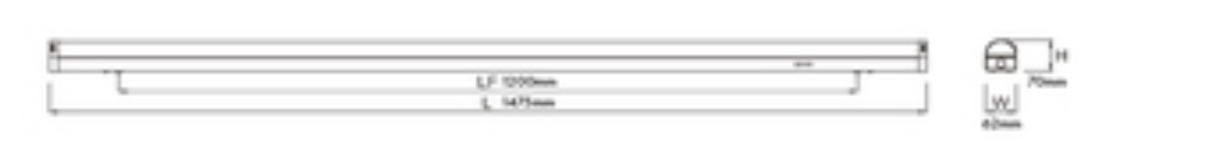 GREENHILL LED Batten Fitting, 50W, IP20, 8000lm, 3CCT, Wattage Selectable, LiFePO4 Battery