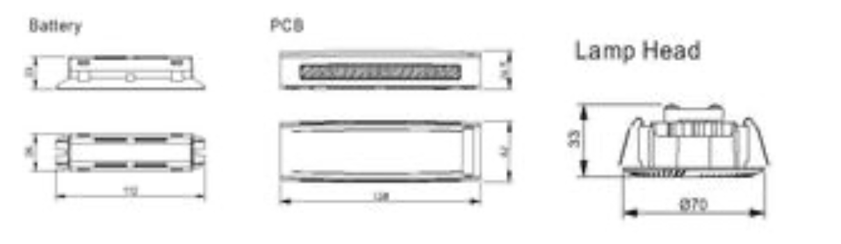 RICHMOND LED Emergency Downlight, IP20, Non-maintained, 3.2V LiFePO4 Battery, 70mm Dia, Recessed