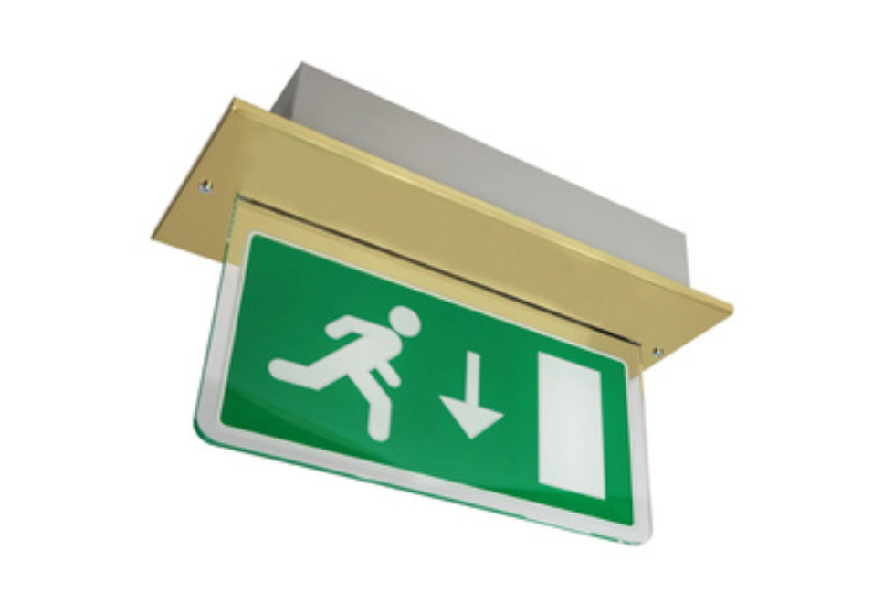 PARKWOOD LED Recessed Exit Sign, 3.2V LiFePO4 Battery