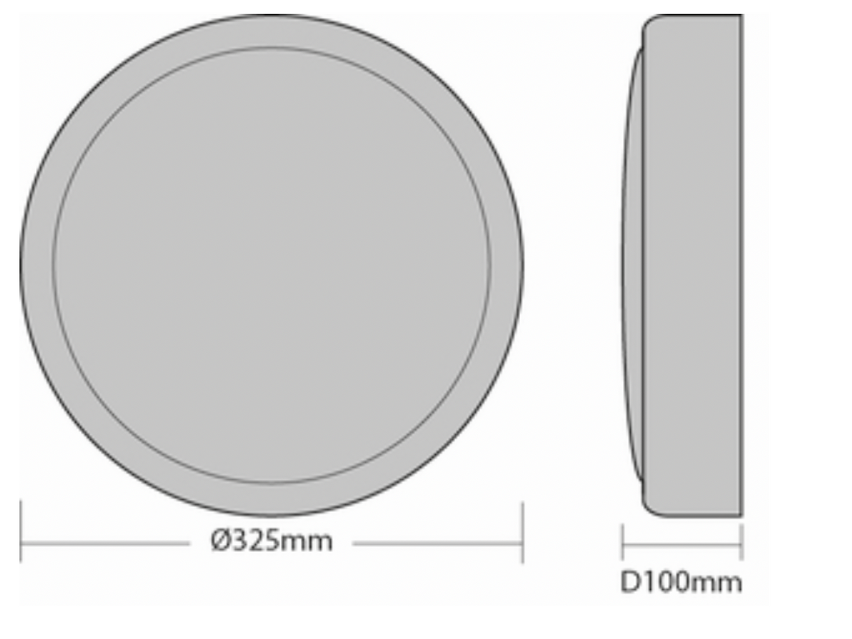 OXLEY ECO LED Circular Amenity Light, IP54, White, 230V Mains, 3CCT, Wattage Selectable