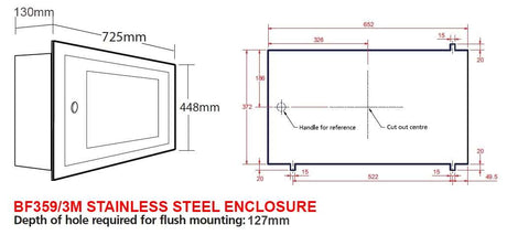 Stainless Steel glazed anti tamper enclosure Medium