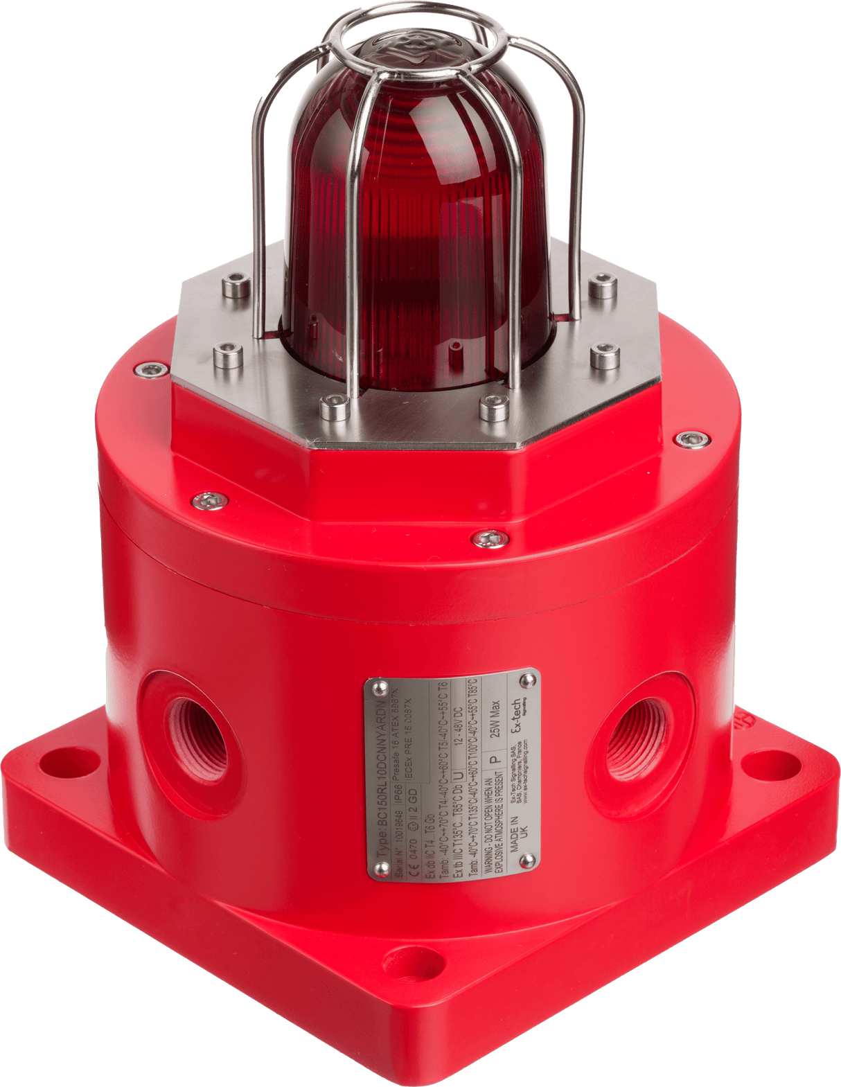 Zeta BC150RX10DCNNNARDN- Explosion Proof Sounder Beacon, Red, 24VDC, Atex Zone 1, 2 , 21 & 22