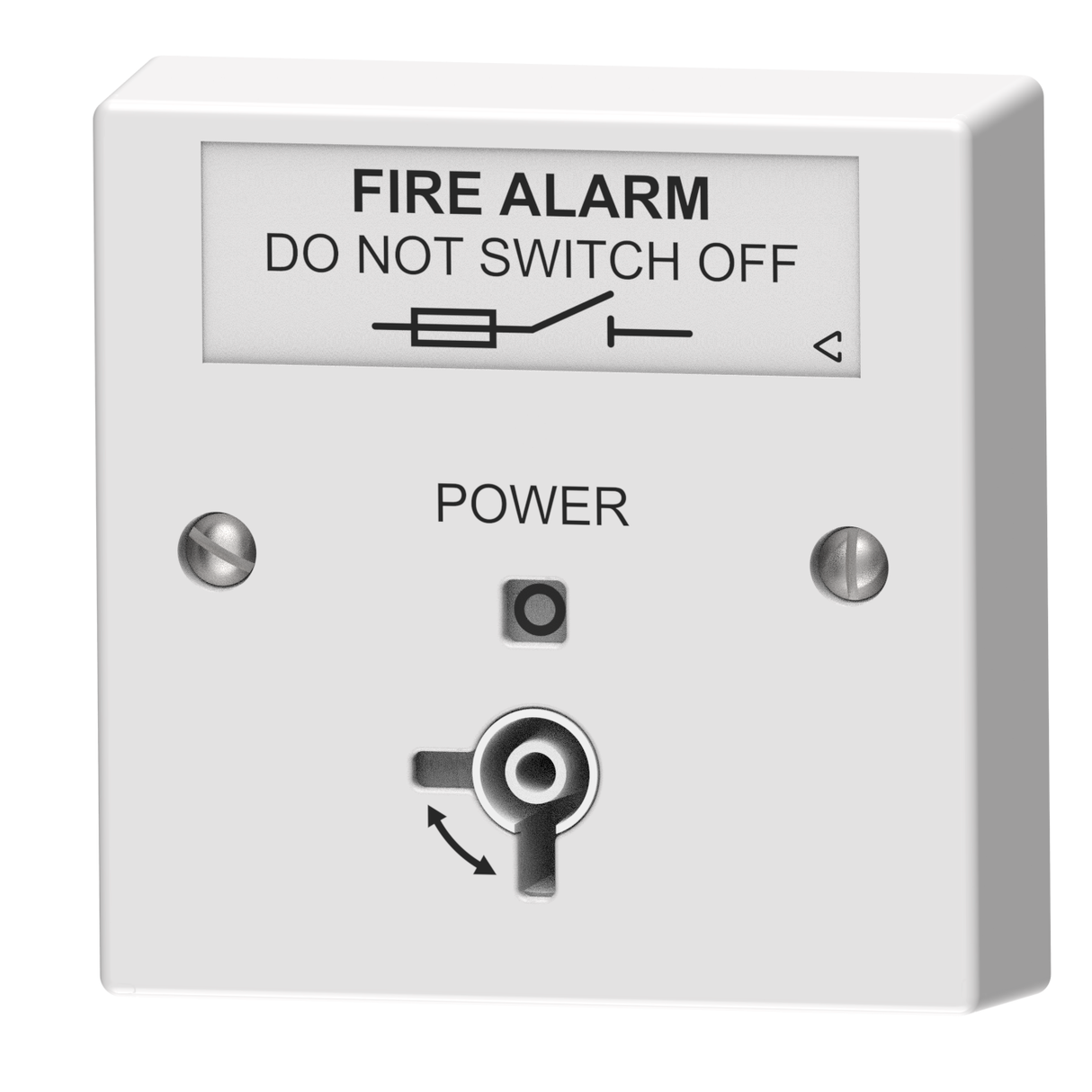 Fire Alarm Mains Isolator Keyswitch, Flush