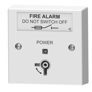 Fire Alarm Mains Isolator Keyswitch, Flush