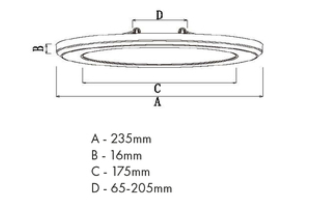 BROADFIELD LED Circular Panel, IP20, 230V Mains, 3CCT, Adjustable Wattage