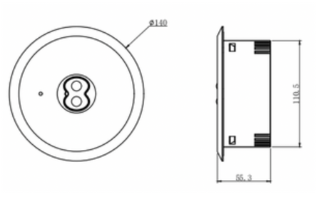 TOTLEY Dali Emergency Downlight, IP20, Non-maintained, LiFePO4, Recessed and Surface Mount, Open Area and Corridor Lens Supplied