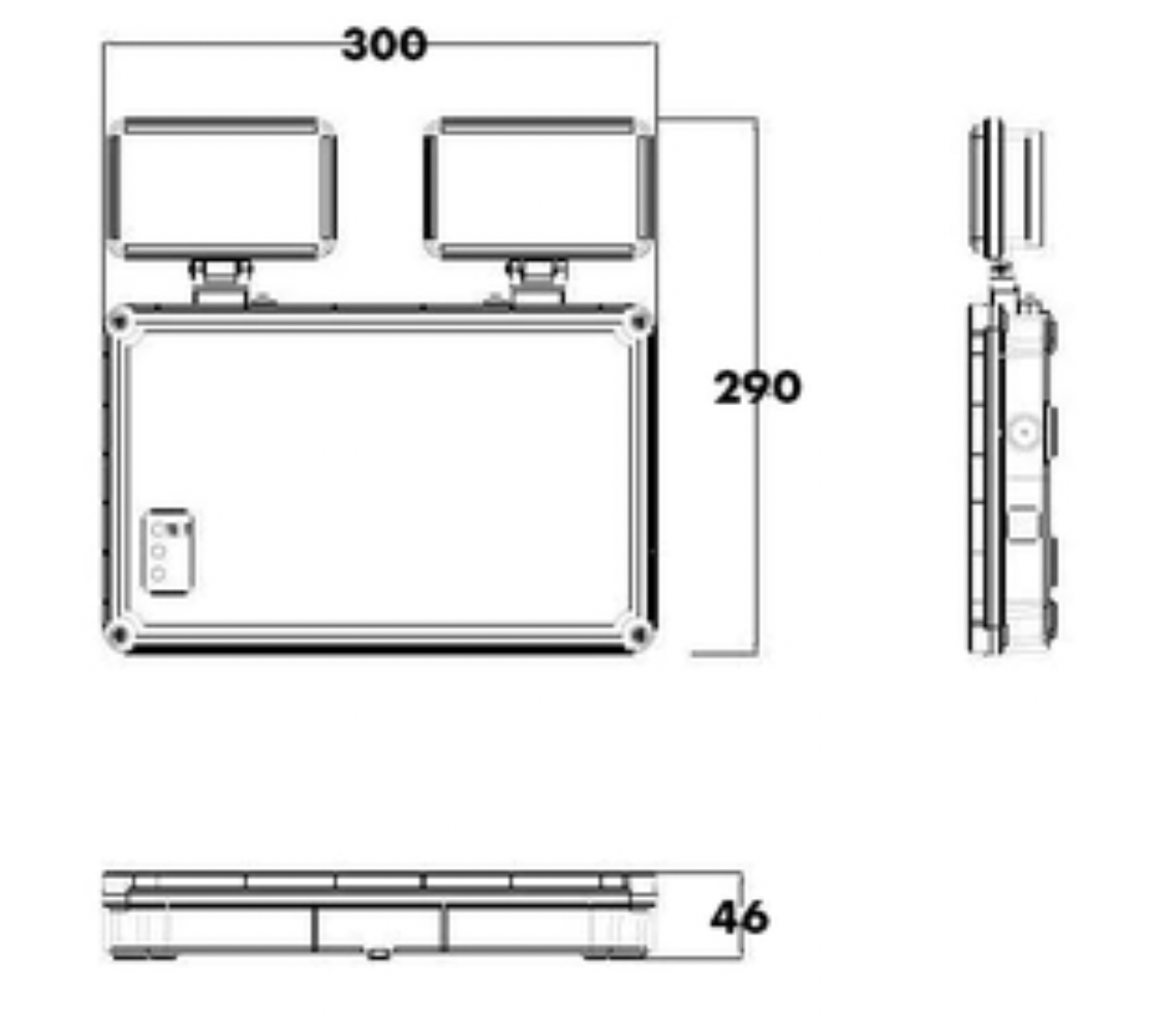 STANNINGTON LED Emergency Twin Spot with Self Test, IP65, LiFePO4 Battery, Self Test