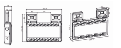 DEVONSHIRE LED Emergency Twin Spot, IP65, LiFePO4 Battery, Square Heads