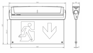 MEERSBROOK LED 5 in 1 Exit Sign, 3.2V LiFePO4 Battery, Self Test