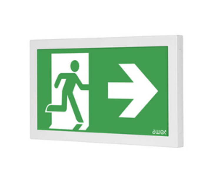FLOCKTON LED Emergency Exit Box, IP40, Maintained/non-maintained, 3.6V NiCD Battery