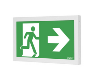 FLOCKTON LED Emergency Exit Box, IP40, Maintained/non-maintained, 3.6V NiCD Battery