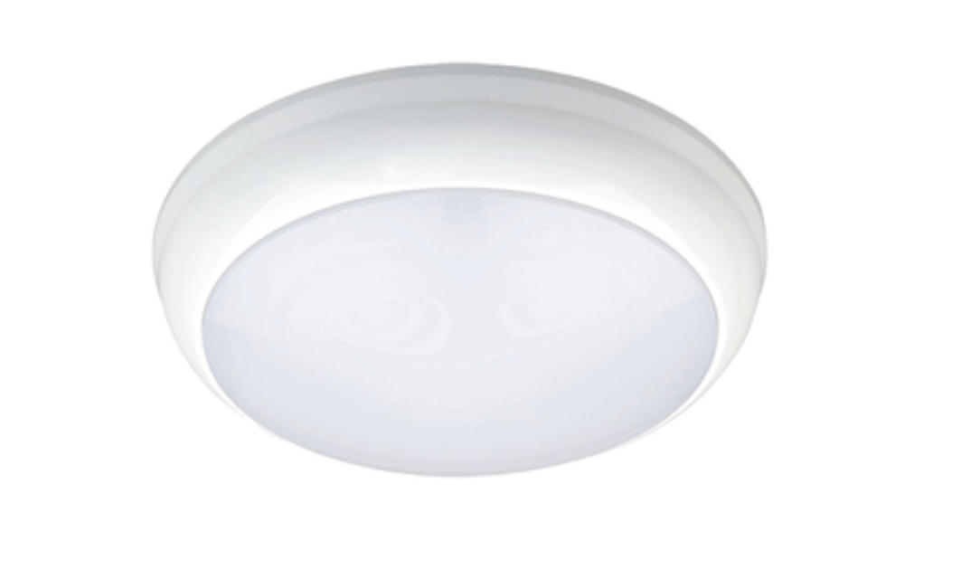 OXLEY ECO LED Circular Amenity Light, IP54, White, 230V Mains, 3CCT, Wattage Selectable
