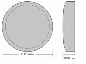 OXLEY ECO LED Circular Amenity Light, IP54, White, 230V Mains, 3CCT, Wattage Selectable