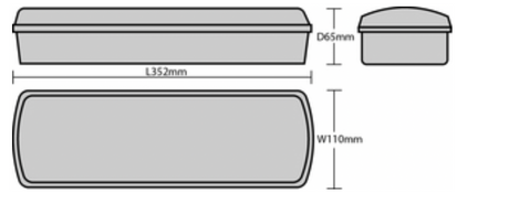 NORFOLK LED Emergency Bulkhead, IP65, Maintained/Non-maintained, 3.2V LiFePO4 Battery