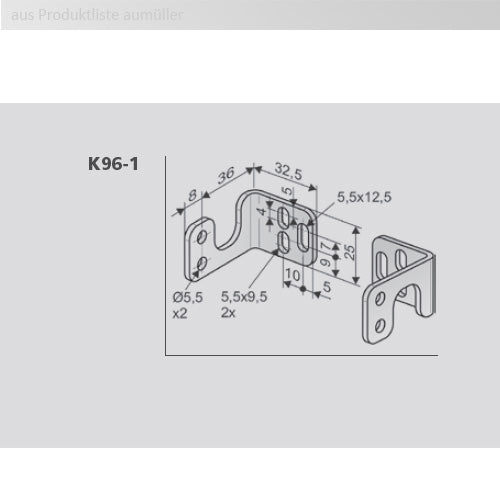 Aumüller console K96-1 Bracket for the KS2 Actuator